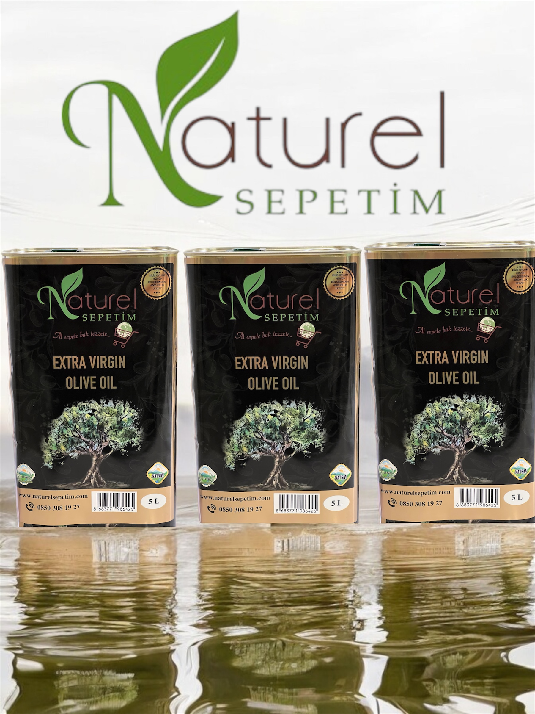 Yeni hasat 3 ADET 5L NATUREL SIZMA ZEYTİNYAĞI