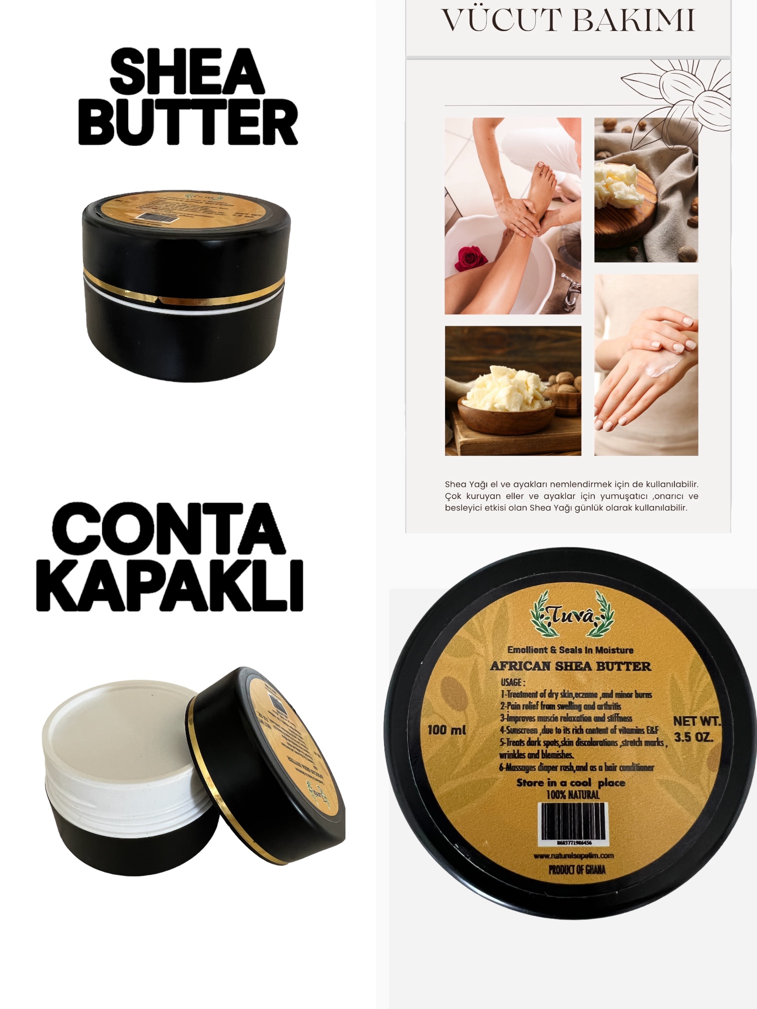 %100 Organik Shea Yağı (100ml) - Görsel 3